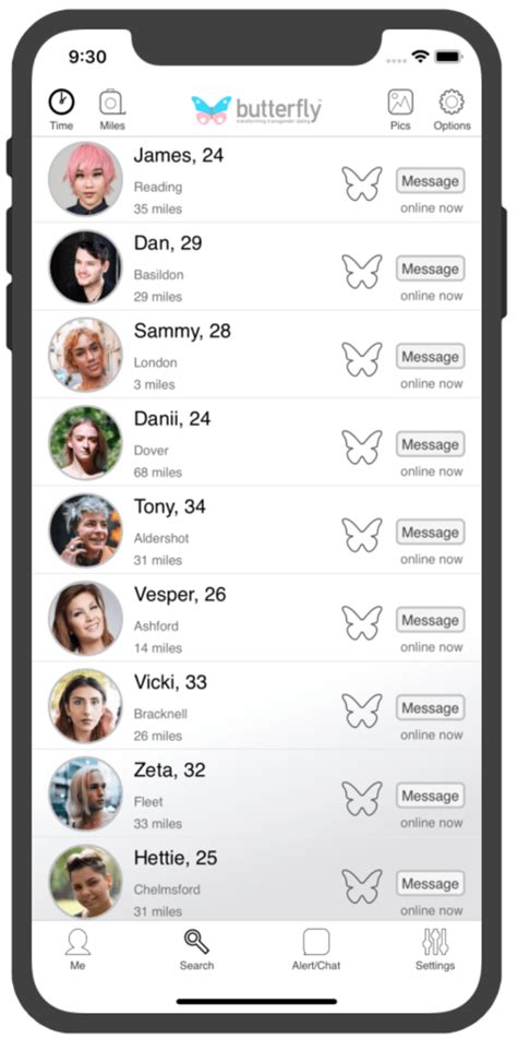 Butterfly dating app - Butterfly is an exciting transgender dating app to connect with like-minded singles. People of any gender and sexuality are welcome to join Butterfly and as every member is open to dating transgender people allows you to focus on making new friends, chatting and dating without having to explain your life history.